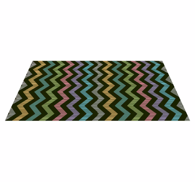 Tappeto vinile strisce motivo a zigzag colorato - TenStickers