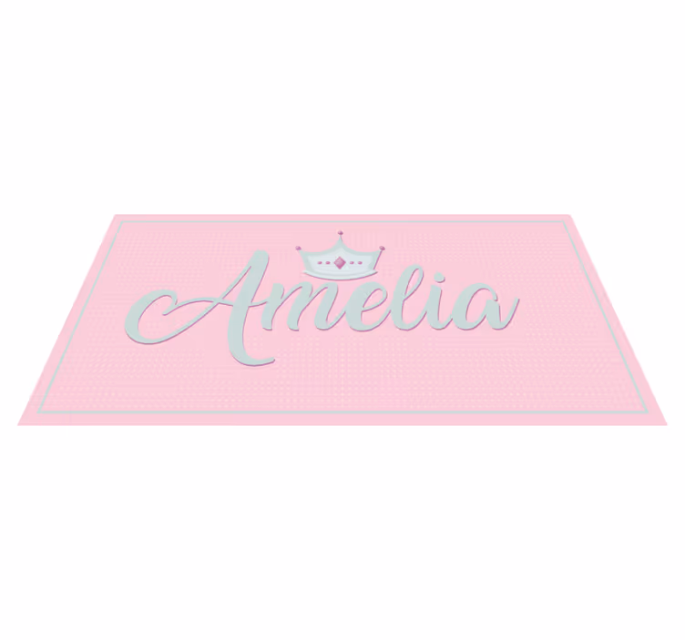 Tappeto vinile con nome nome rosa regale - TenStickers