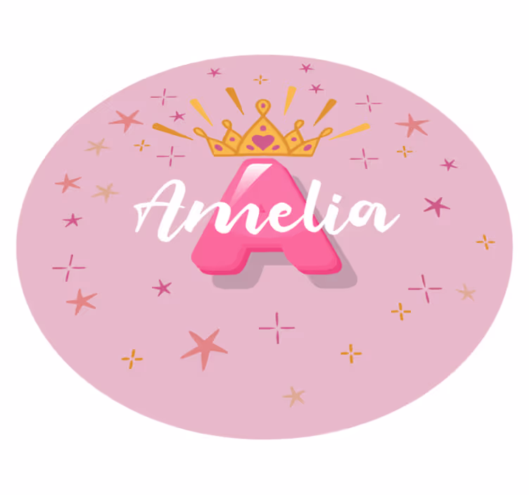 Tappeto vinile per bambini nome personalizzato principessa - TenStickers