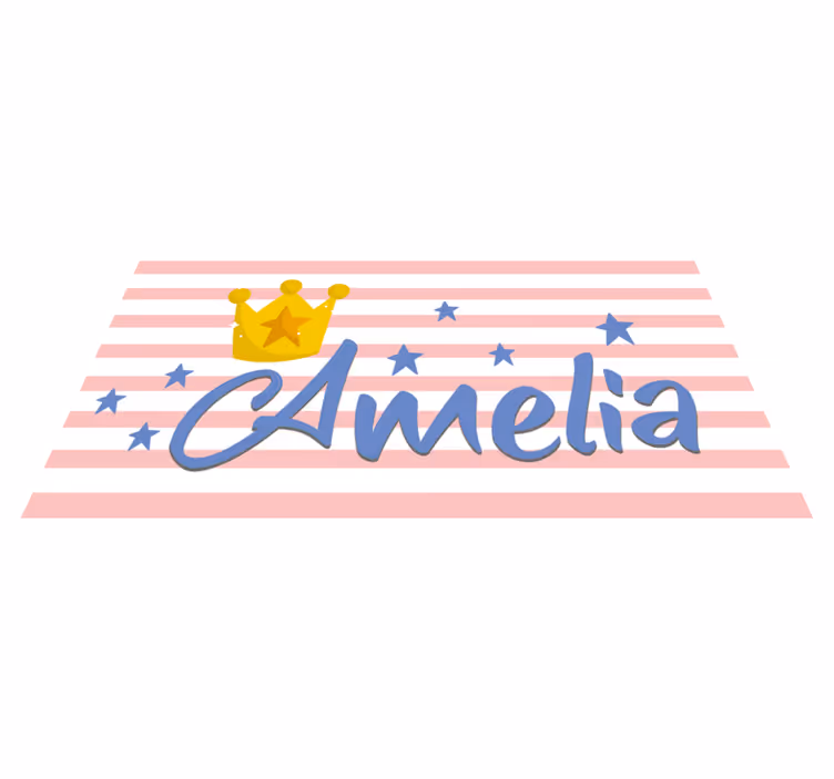Tappeto vinile per bambini corona e stelle personalizzate - TenStickers