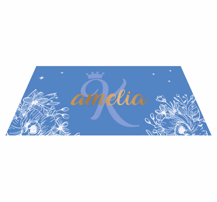Tappeto vinile per ragazzi nome floreale e iniziale - TenStickers