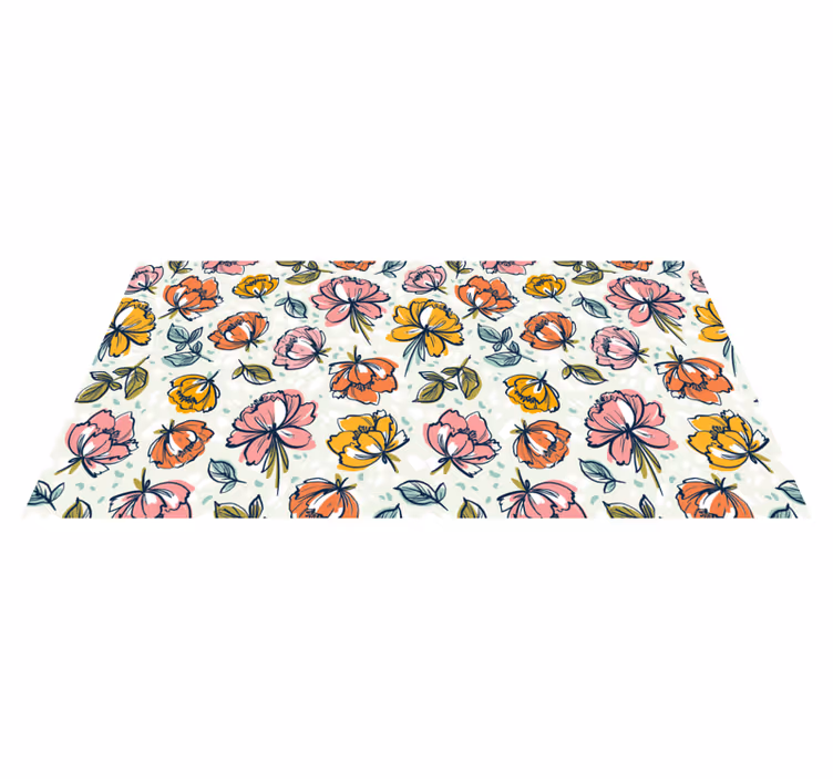 Tappeto vinile fiori progettazione di un giardino fiorito - TenStickers