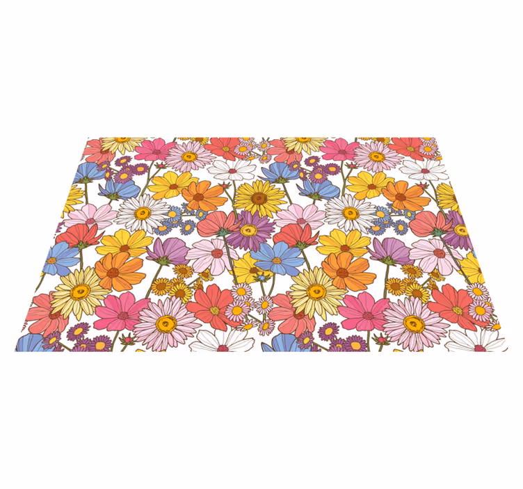 Tappeto vinile fiori vivace esposizione floreale - TenStickers