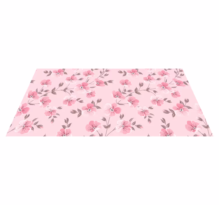 Tappeto vinile fiori armonia floreale rosa - TenStickers