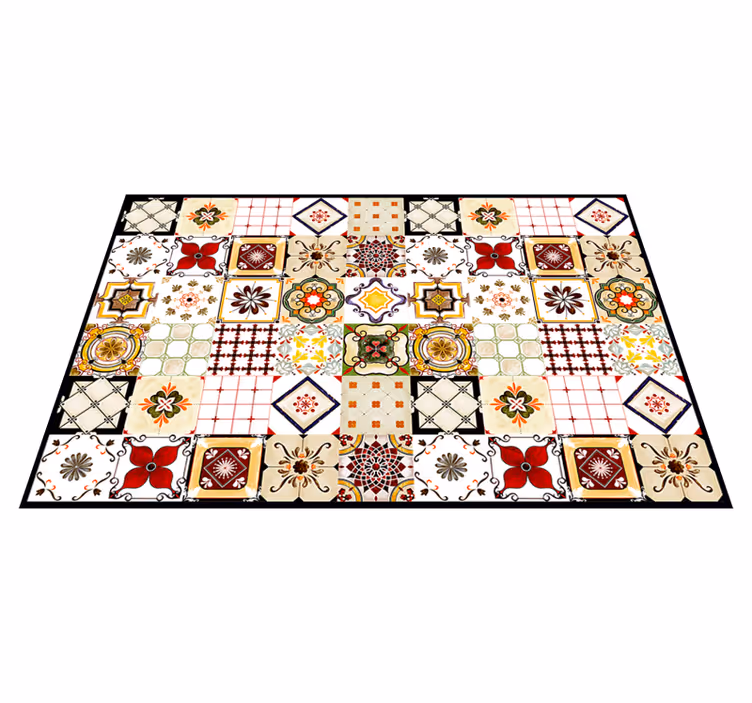 Tappeto vinile piastrelle motivi a mosaico colorati - TenStickers