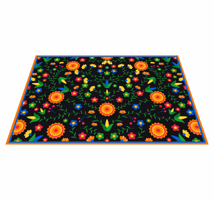 Tappeto vinile fiori colori motivo vibrante - TenStickers