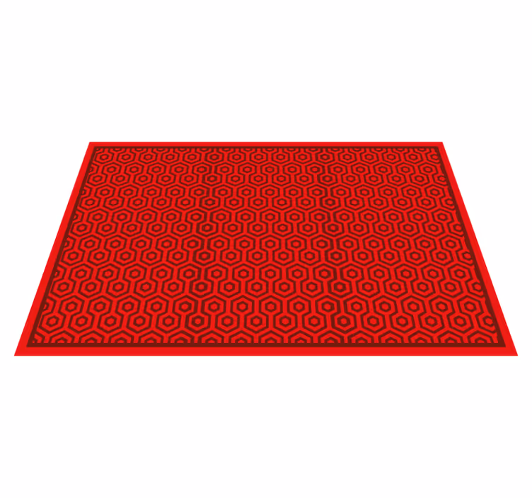 Tappeto vinile geometrico disposizione esagonale rossa - TenStickers
