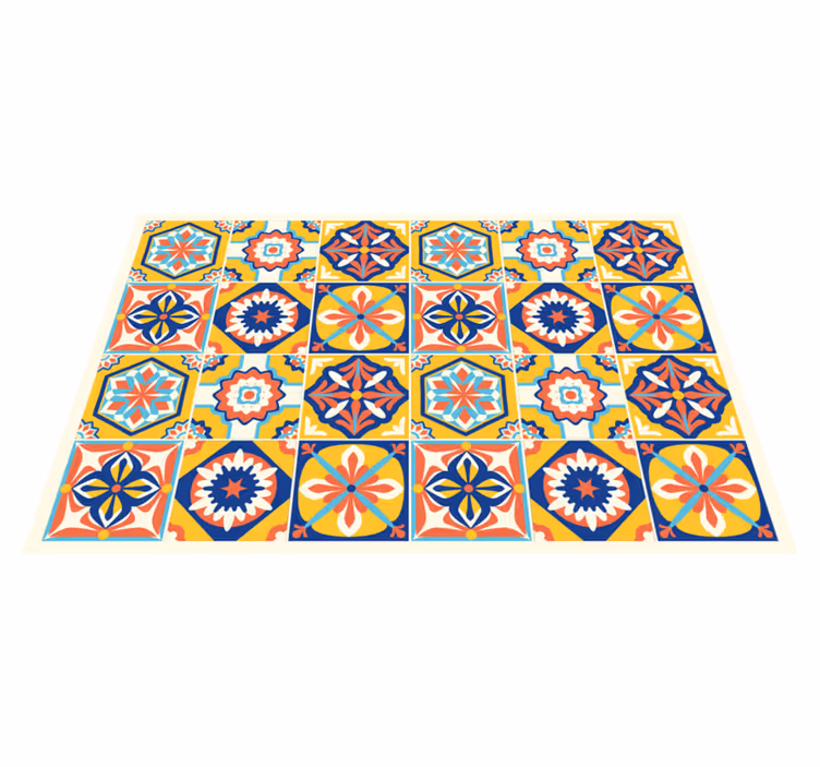 Tappeto vinile piastrelle motivo a mosaico colorato - TenStickers
