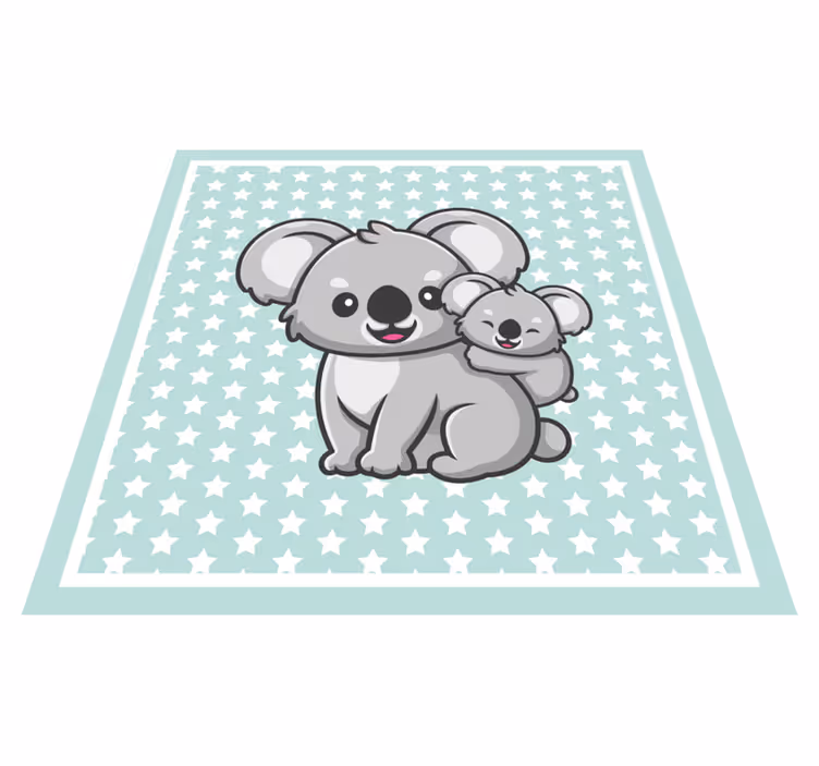 Tappeto vinile per bambini mamma e cucciolo di koala - TenStickers