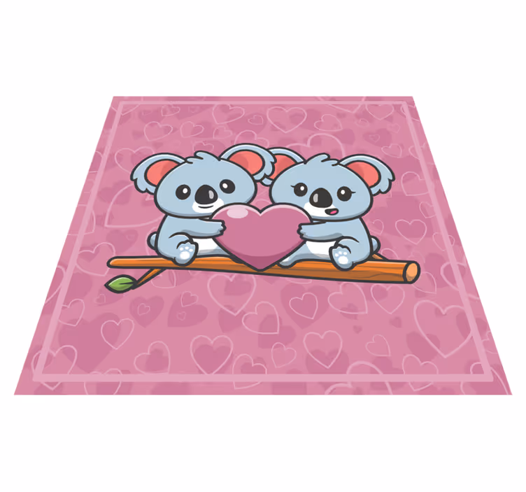 Tappeto vinile per bambini cuore d'amore koala - TenStickers