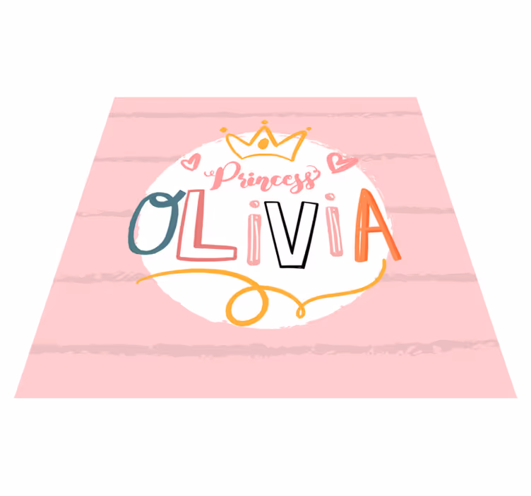 Tappeto vinile per bambini principessa incoronata con nome - TenStickers