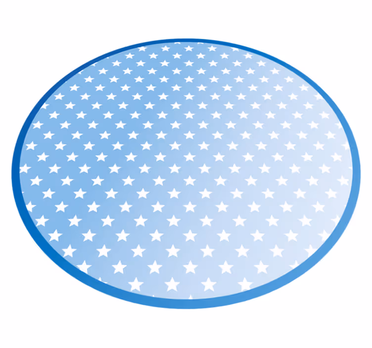 Tappetto vinile stelle modello circolare blu - TenStickers