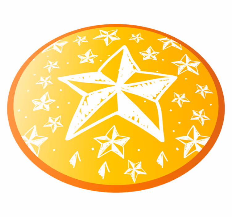 Tappetto vinile stelle tema giallo stellato - TenStickers