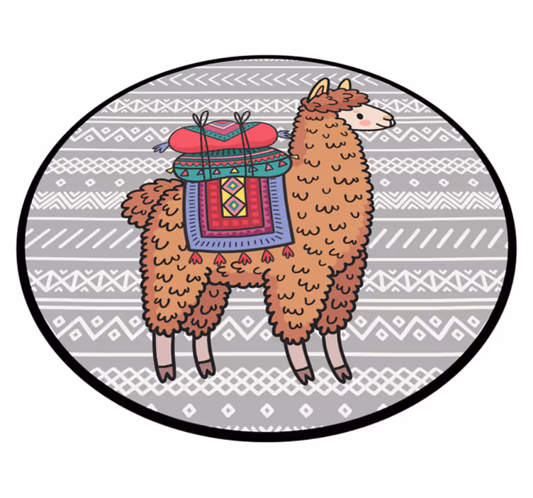 Tappeto vinile per bambini lama con sella - TenStickers