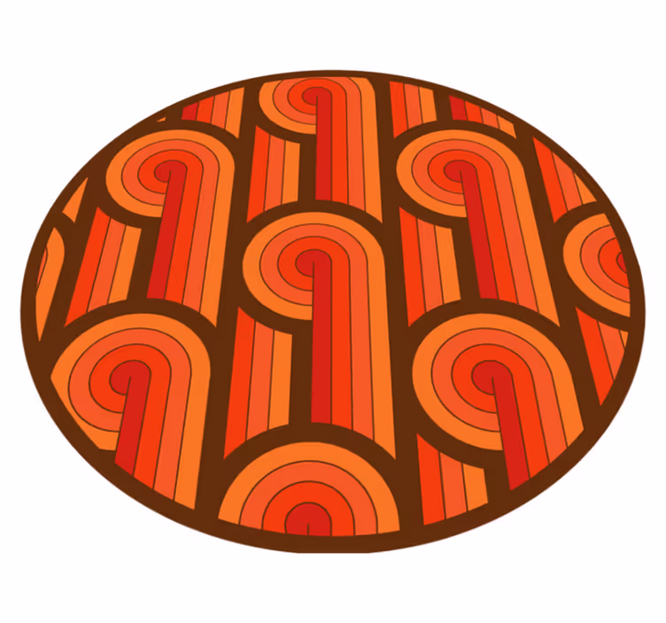 Tappeto vinile rotondo motivo vintage - TenStickers