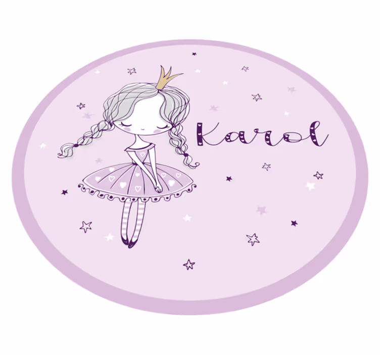 Tappeto vinile con nome illustrazione di fata del balletto - TenStickers