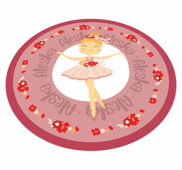 Tappeto vinile per bambini danza classica con nome - TenStickers