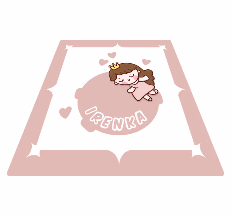 Tappeto vinile con nome tema principessa carina - TenStickers
