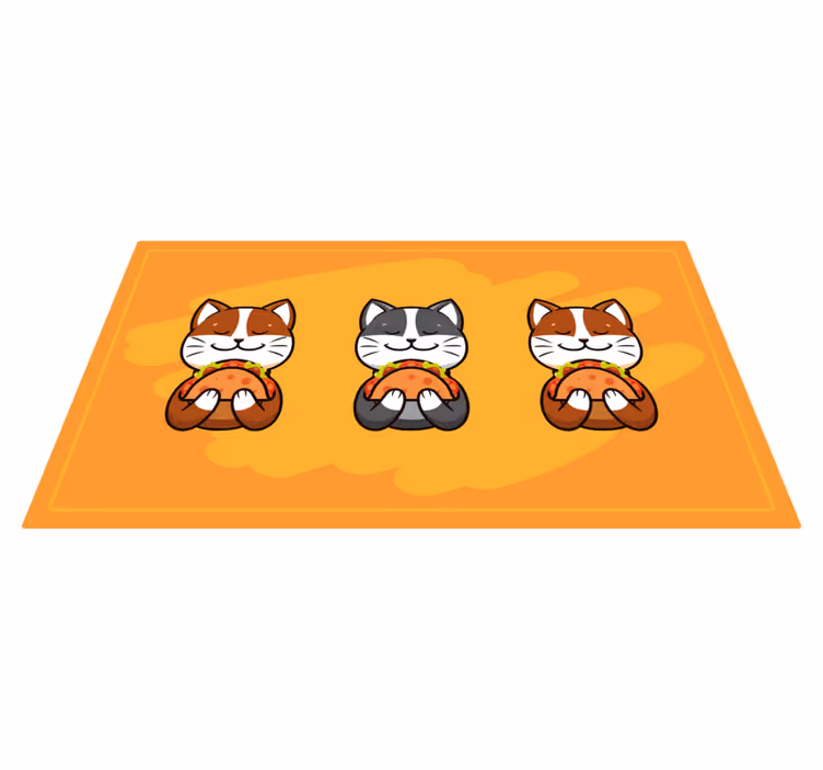 Tappeto vinile per bambini trio di gatti felici - TenStickers