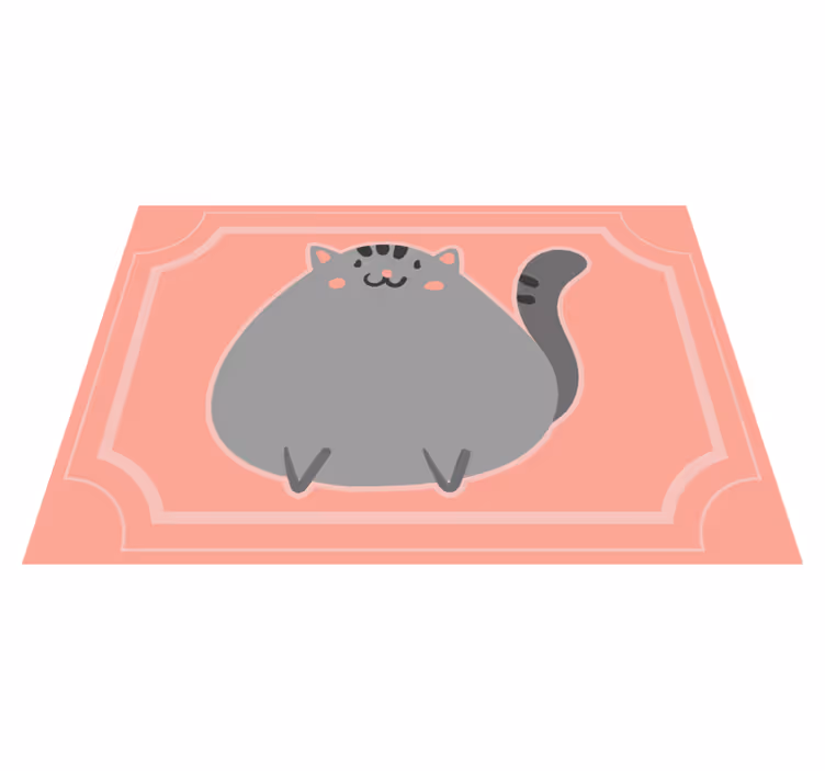 Tappeto vinile per bambini adorabile opera d'arte felina - TenStickers