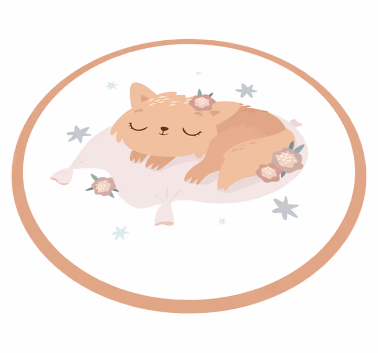 Tappeto vinile per bambini volpe addormentata - TenStickers