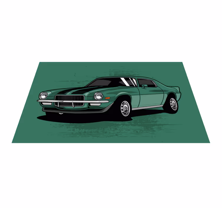 Tappeto vinile strade vista auto d'epoca - TenStickers