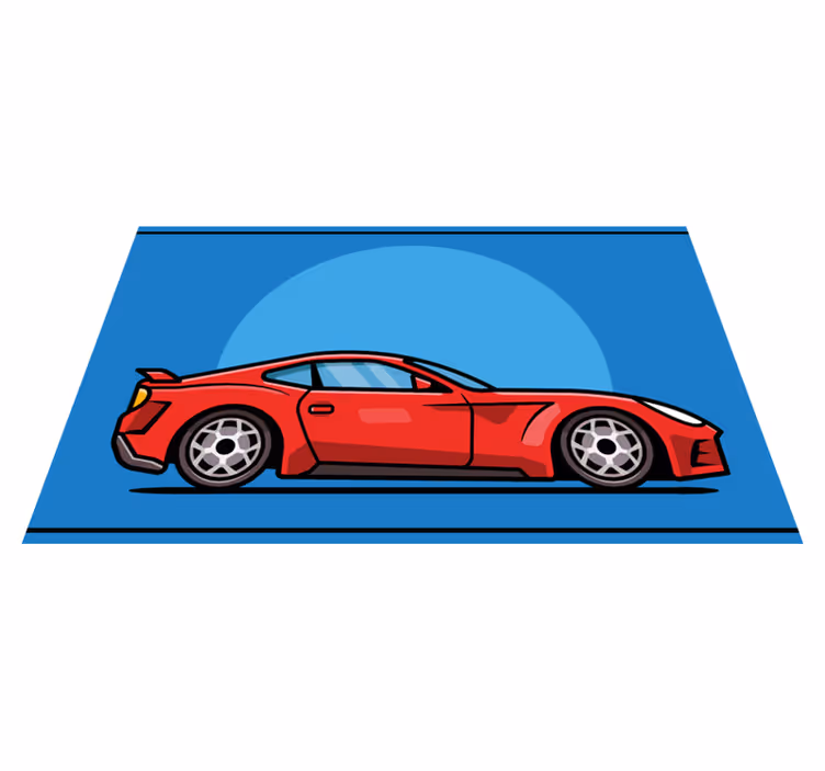 Tappeto vinile per ragazzi macchina sportiva rossa - TenStickers
