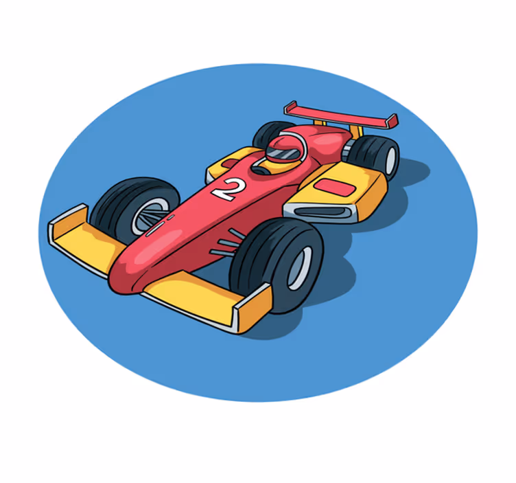 Tappeto vinile per ragazzi follia delle auto da corsa - TenStickers