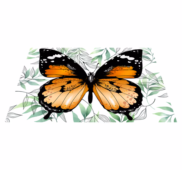 Tappeto vinile animali esposizione di farfalle colorate - TenStickers