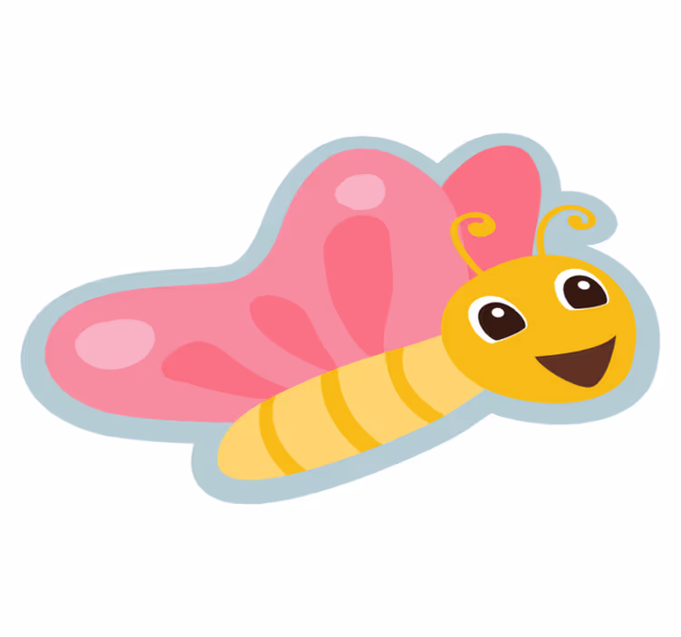 Tappeto vinile per bambini personaggio farfalla colorata - TenStickers