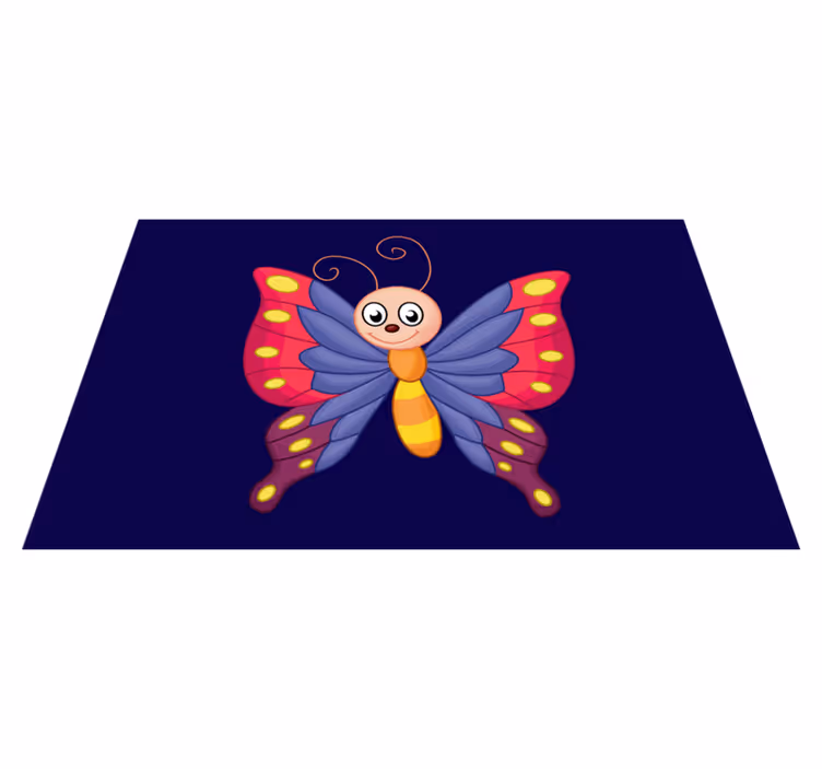 Tappeto vinile per bambini farfalla felice che vola - TenStickers