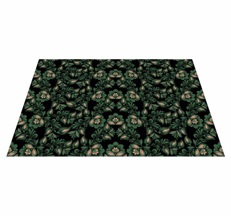 Tappeto vinile fiori motivo verde botanico - TenStickers