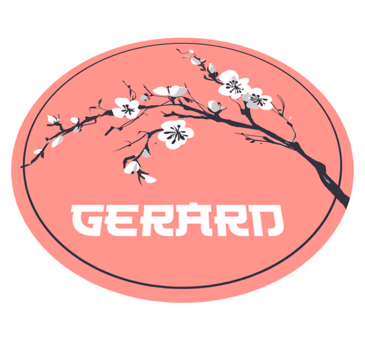 Tappeto vinile con nome grazia dei fiori di ciliegio - TenStickers