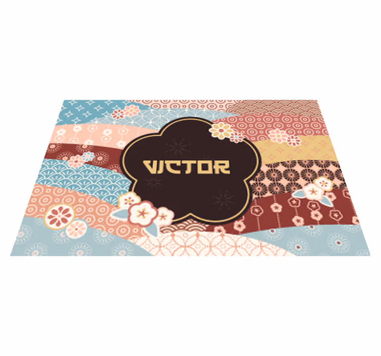 Tappeto vinile con nome modello colorato - TenStickers