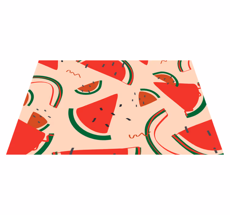 Tappeto pvc cucina divertimento con fette di anguria - TenStickers