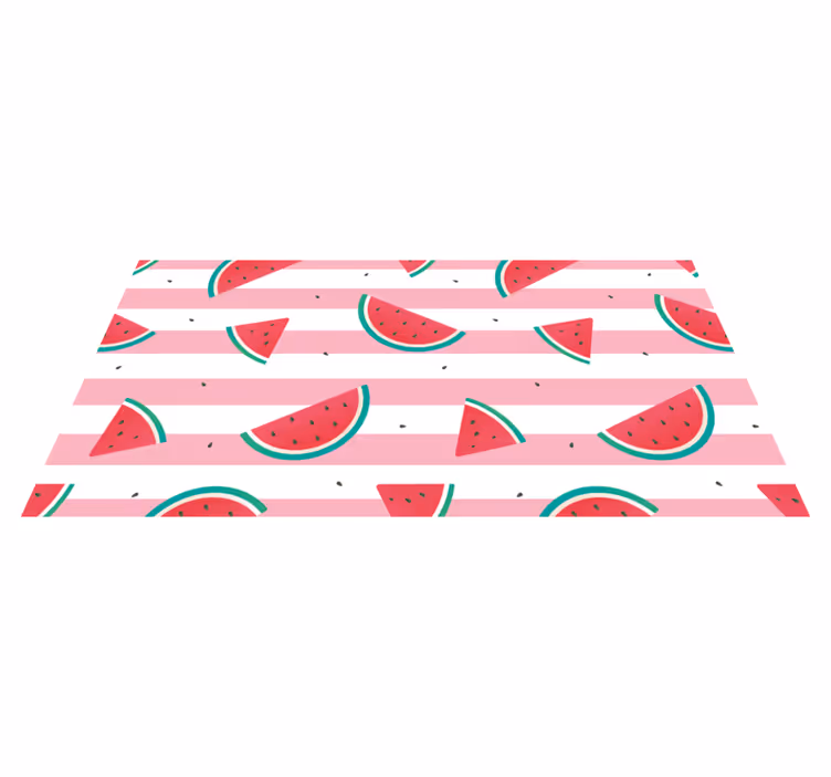 Tappeto pvc cucina illustrazione di fetta di anguria - TenStickers