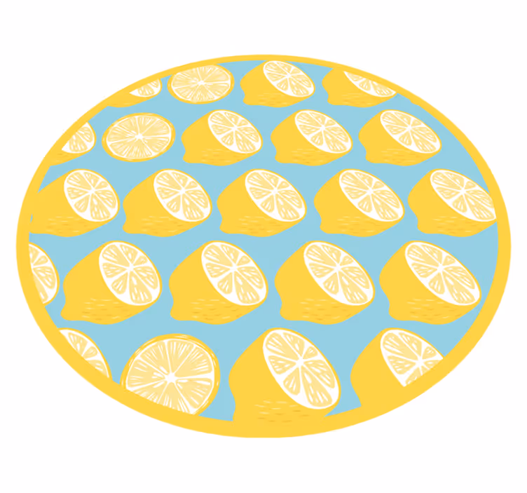 Tappeto pvc cucina motivo a fetta di limone - TenStickers