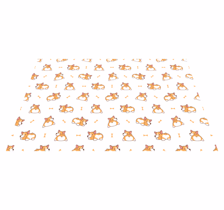 Tappeto vinile per bambini simpatici personaggi corgi - TenStickers