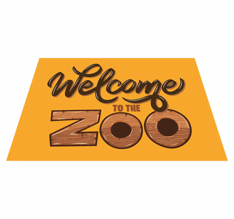 Tappeto vinile con nome benvenuti allo zoo - TenStickers