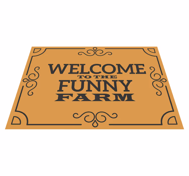 Tappeto vinile frase benvenuto fattoria divertente - TenStickers