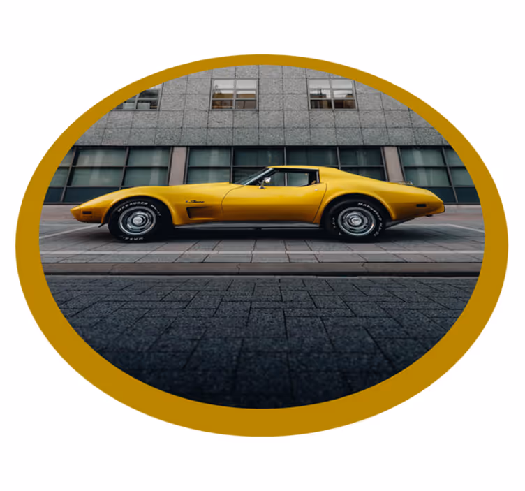 Tappeto vinile per ragazzi macchina gialla classica - TenStickers