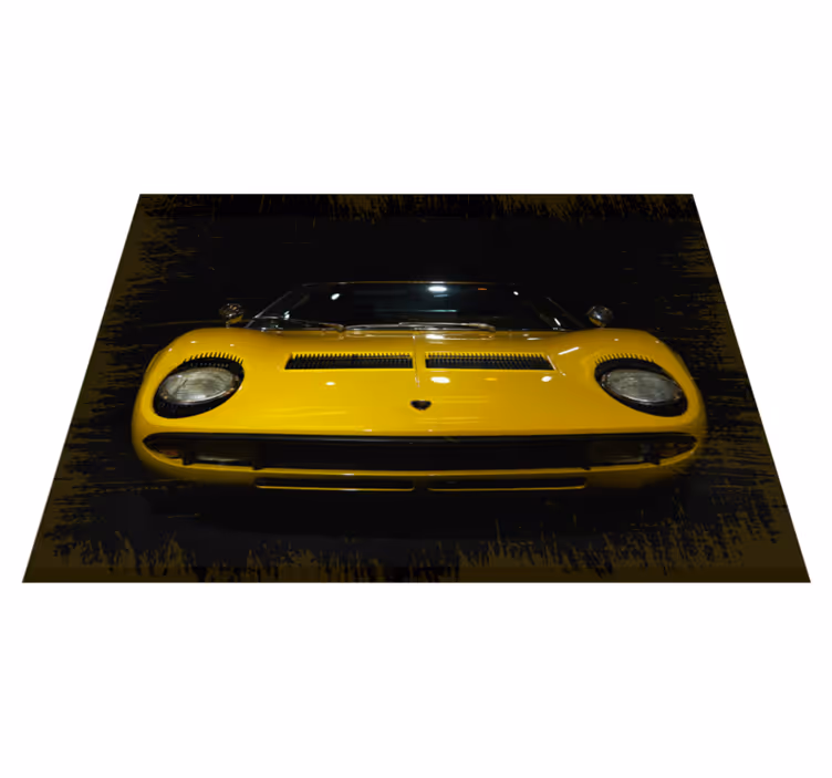 Tappeto vinile strade classica auto sportiva gialla - TenStickers