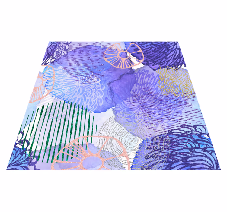 Tappeto vinile bagno motivi floreali a spirale - TenStickers