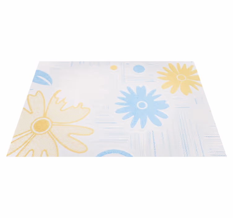 Tappeto vinile fiori elementi floreali - TenStickers