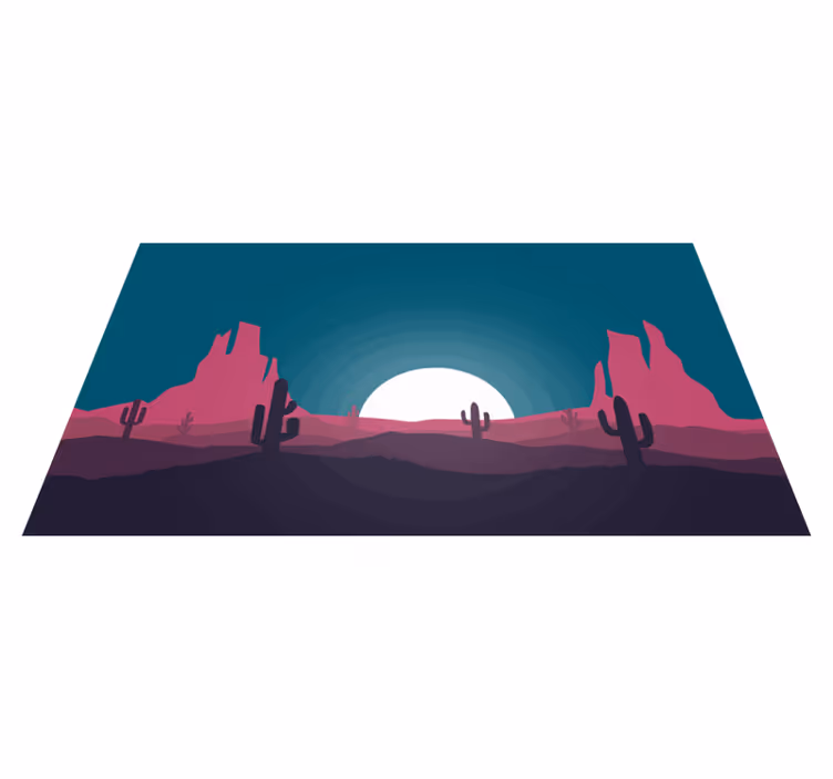 Tappeto vinile natura scena del tramonto nel deserto - TenStickers
