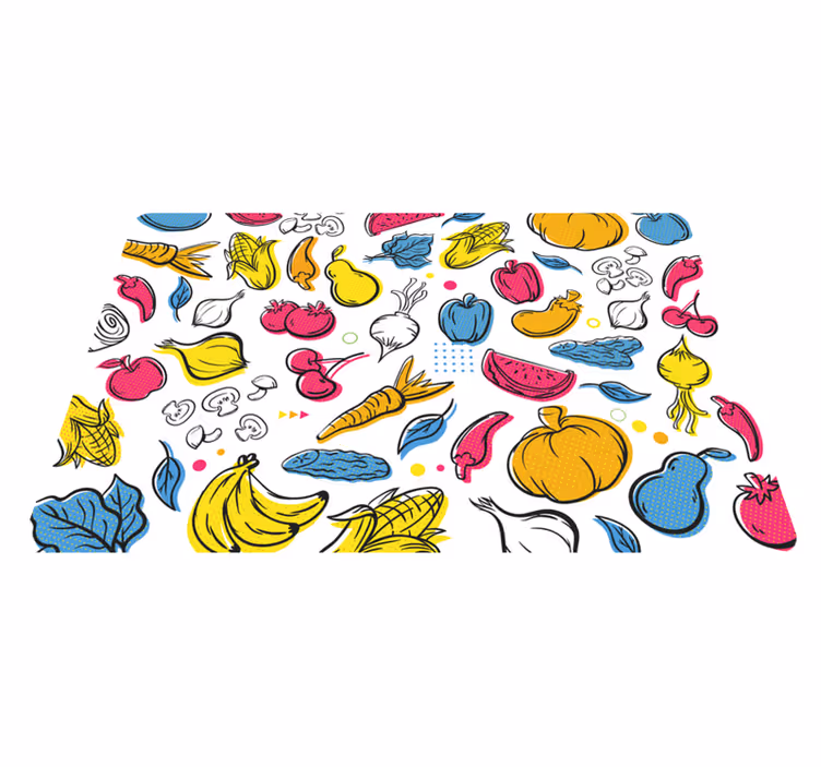 Tappeto pvc cucina illustrazione di frutta vibrante - TenStickers