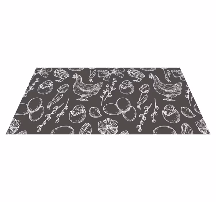 Tappeto pvc cucina affascinanti motivi da cortile - TenStickers