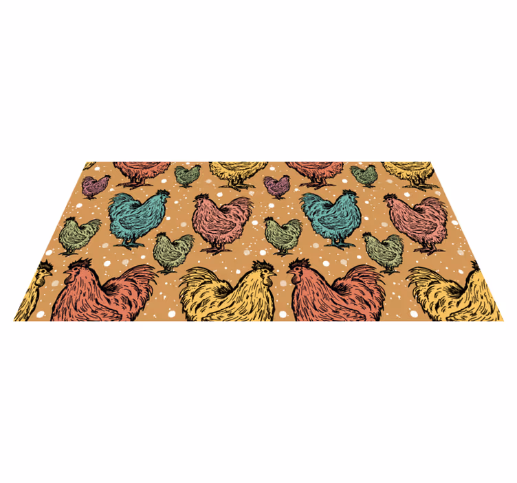 Tappeto vinile animali graziosi motivi a forma di gallo - TenStickers