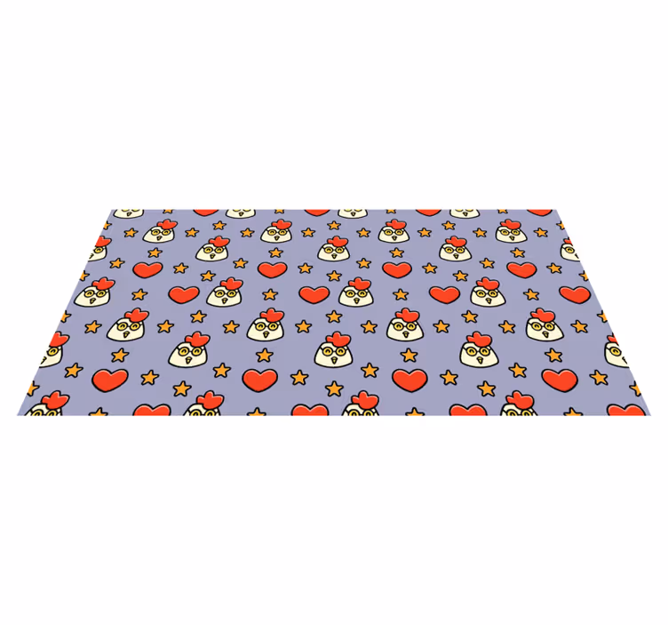 Tappeto vinile animali deliziosi cuori di pollo - TenStickers