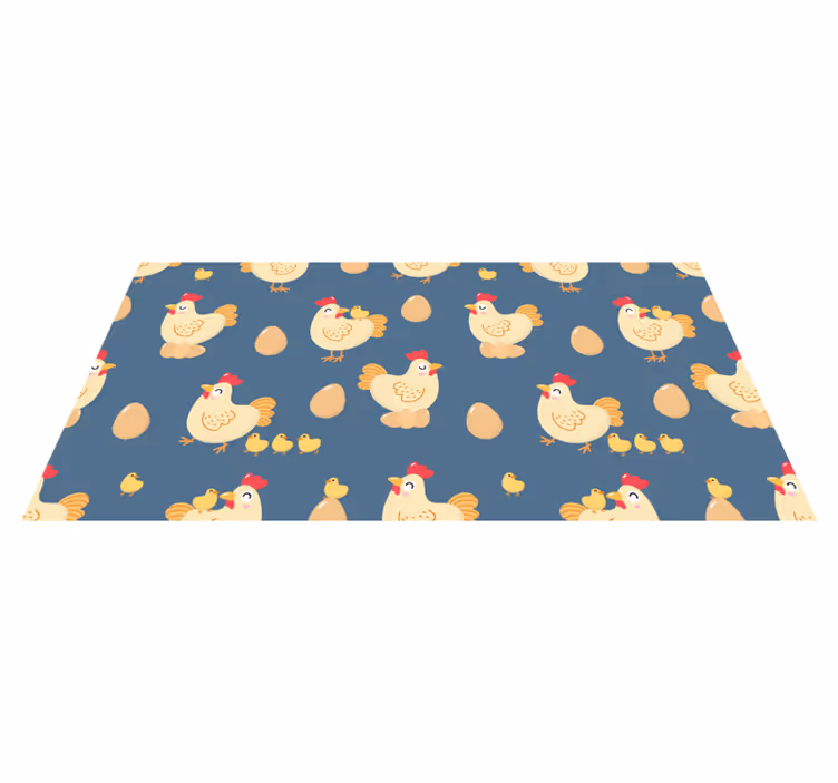 Tappeto vinile animali grazioso motivo a gallina - TenStickers